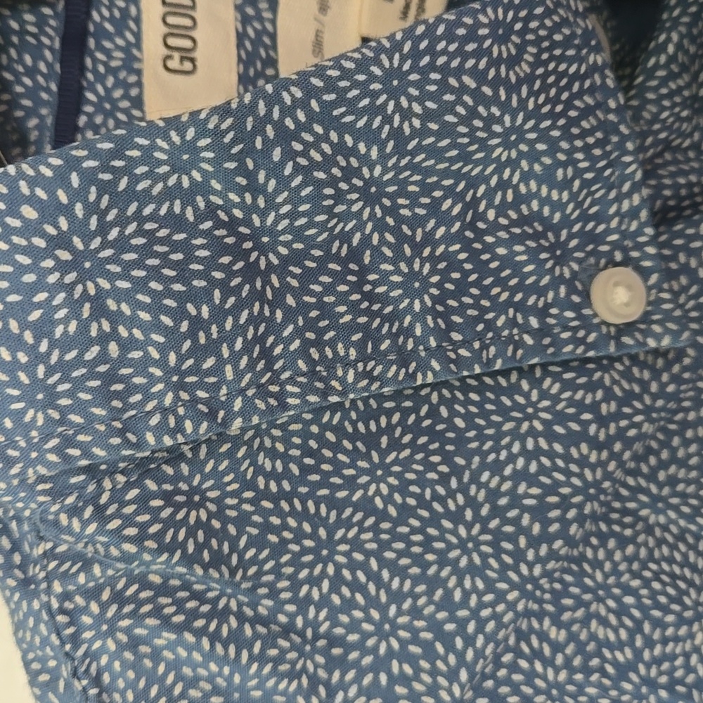 Goodthreads Blue & White Print Shirt - Picture 3 of 9